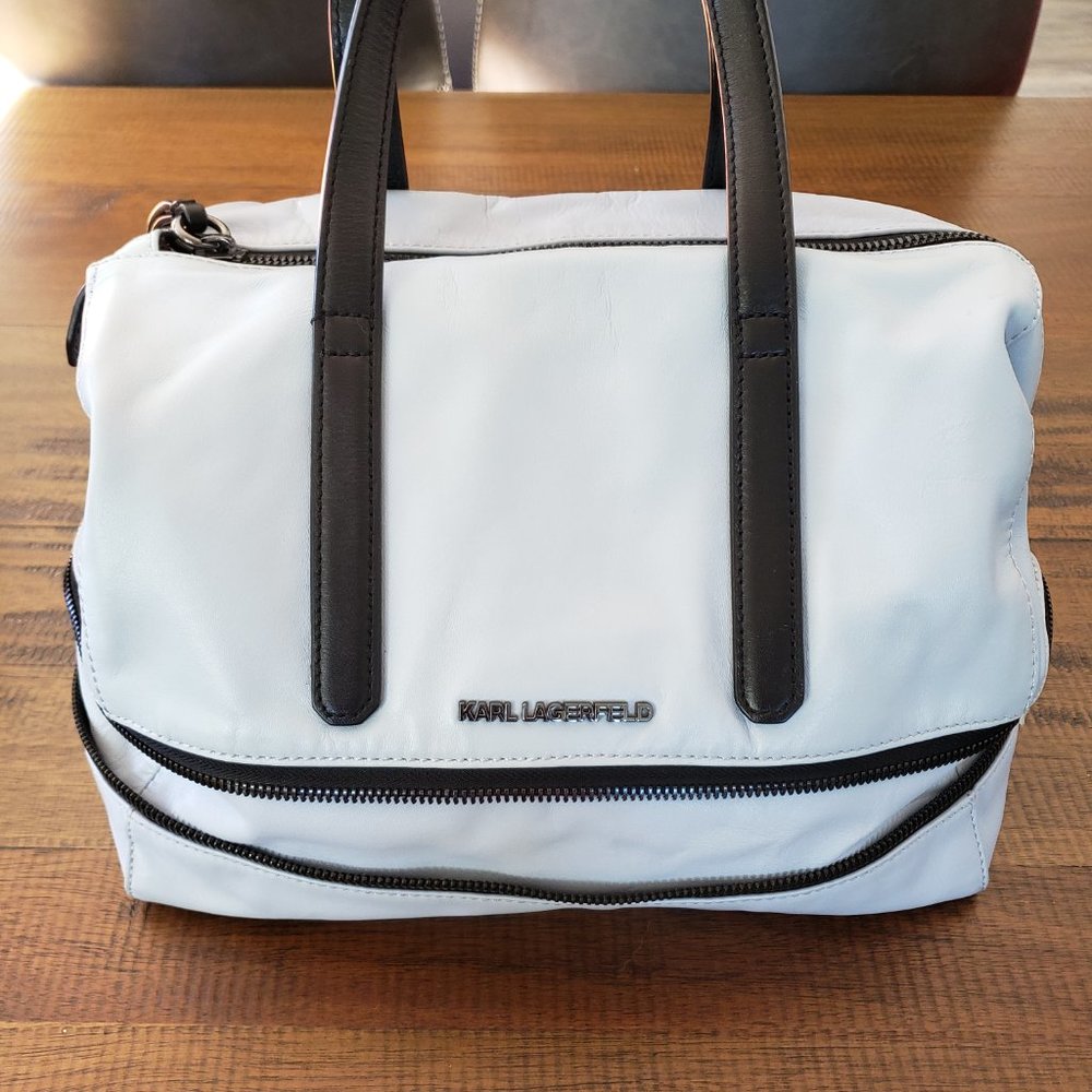 Karl Lagerfeld vintage Bowletto expandable leather tote